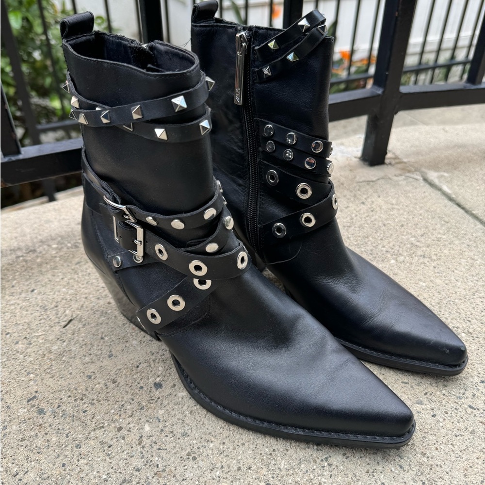 Zara black studded boots. Size 40